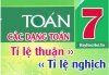 Các dạng toán về đại lượng tỉ lệ thuận, tỉ lệ nghịch và bài tập - Toán lớp 7